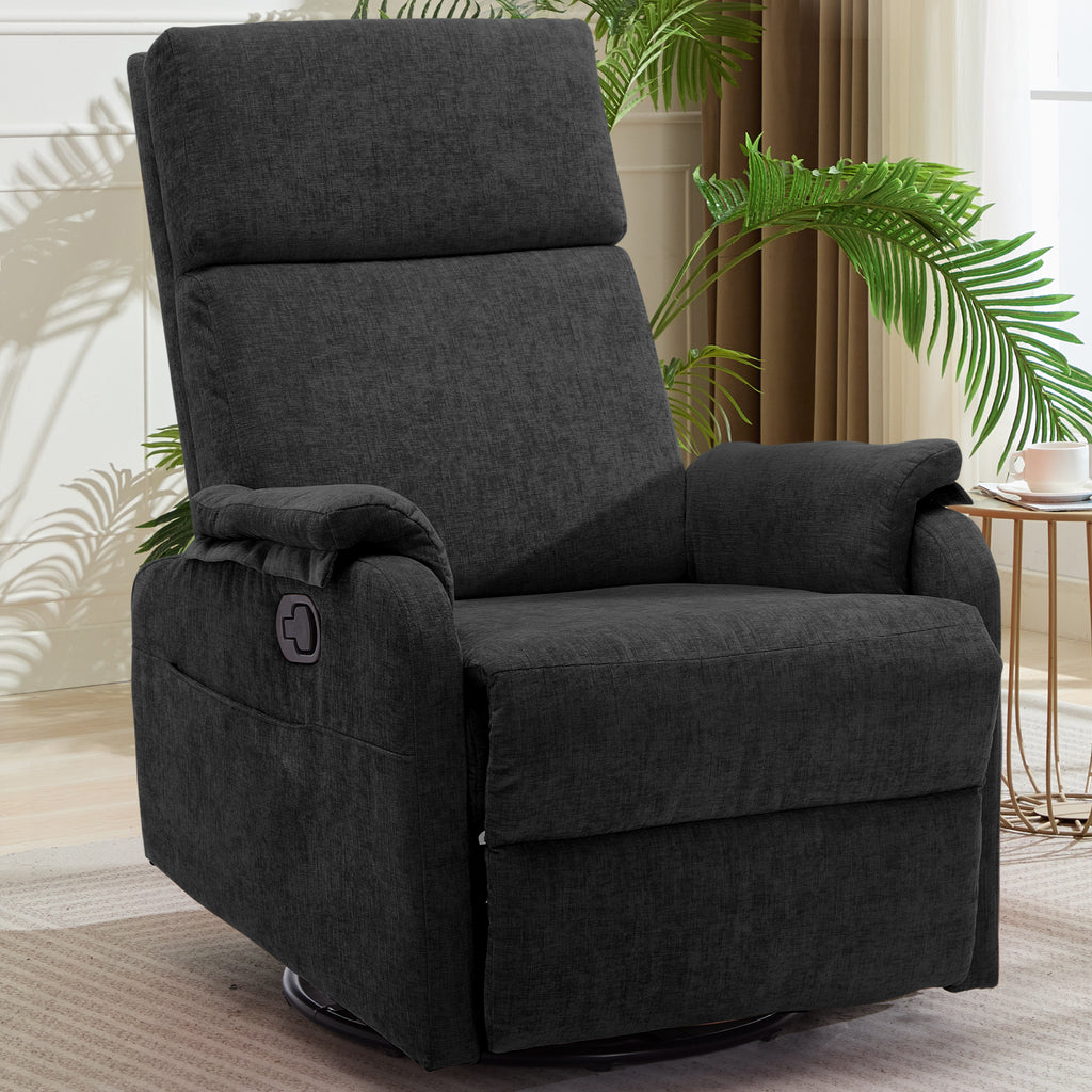 Power Swivel Recliner Chairs for Adults, Electric Glider Rocking Chair Nursery, Glider Recliner Nursery Chair with Classified Side Pocket, Nursery Rocking Chairs with USB and Type-C Ports