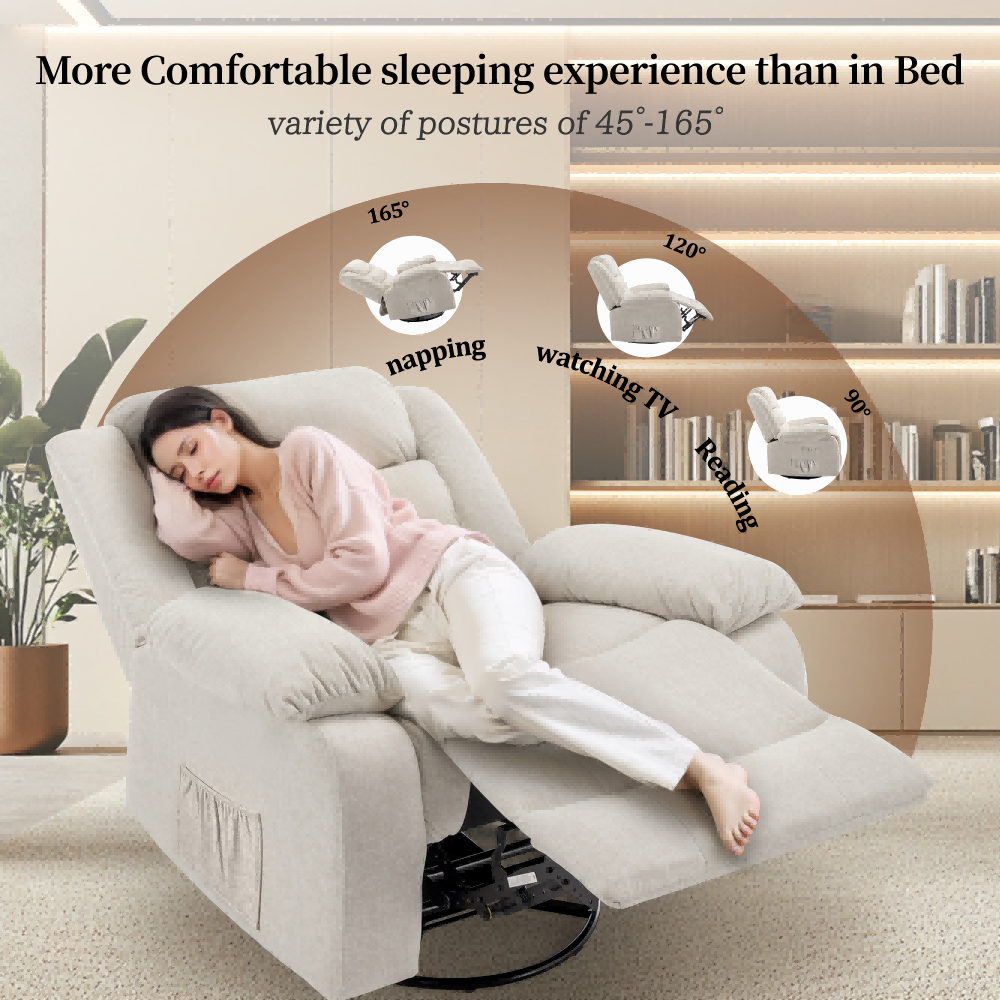 Korser Oversized Manual Swivel Rocker Recliner Chair for Living Room Glider Rocking Chair for Nursery